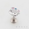 BOW RIBBON KITTY CAT THREADLESS (PUSH IN) 316L SURGICAL STEEL LABRET SET